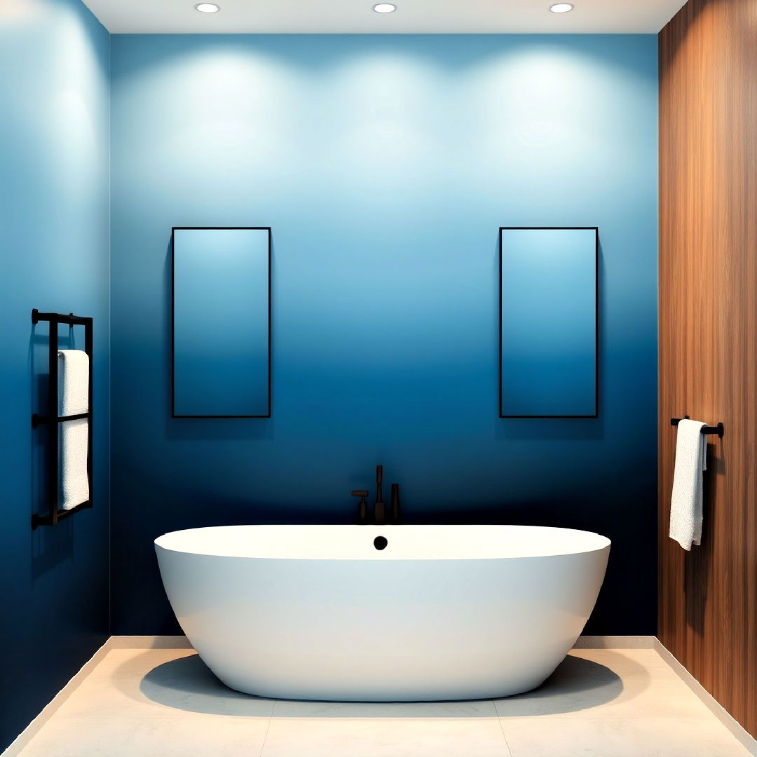 ombre blue walls to add depth