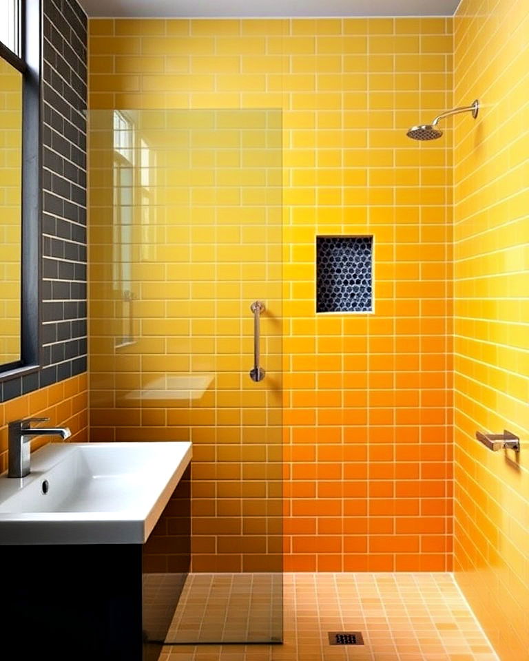 ombre yellow tiles for a gradient effect