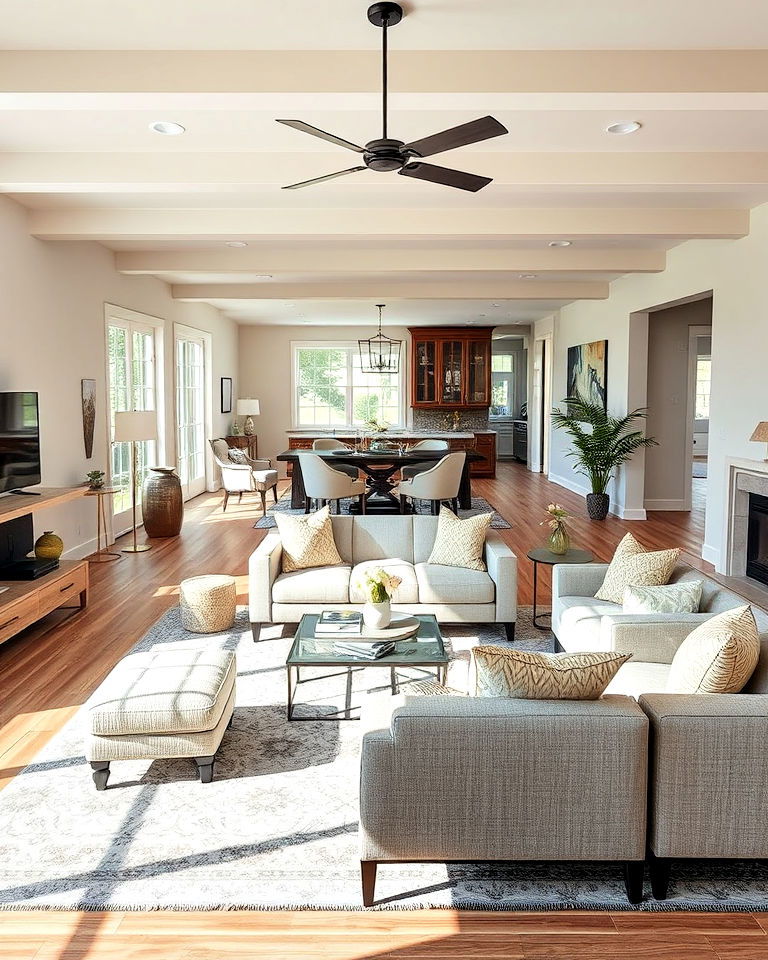 open floor plan integration for living room