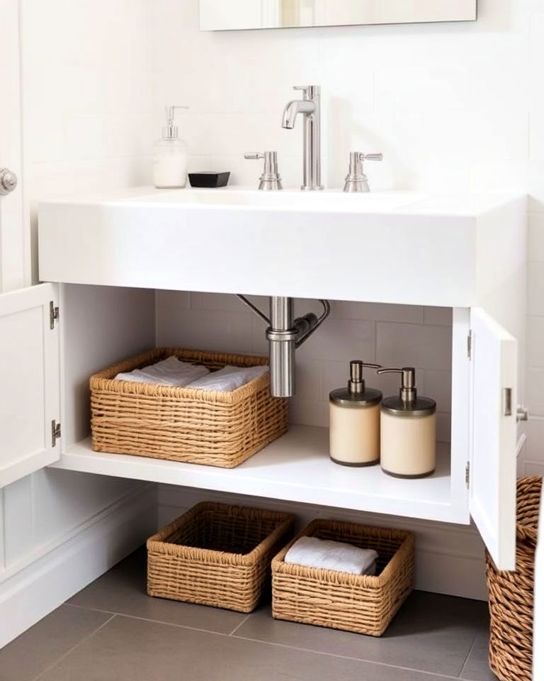 open shelf vanities for a minimalist look