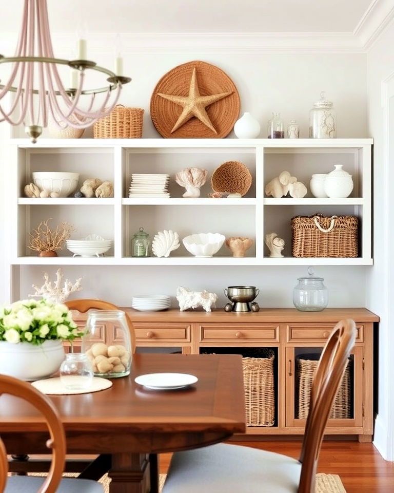 open shelving for dining room