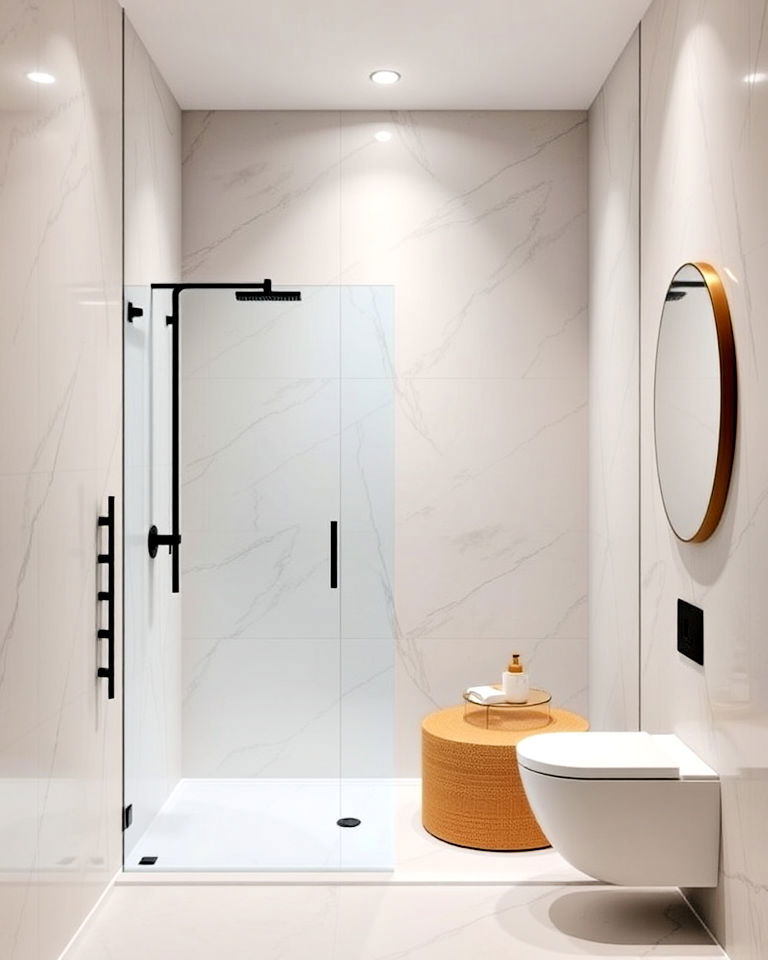 open shower design minimalist bathroom