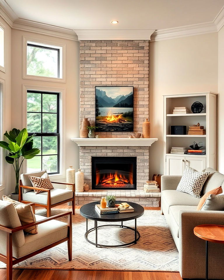 opt for a corner fireplace