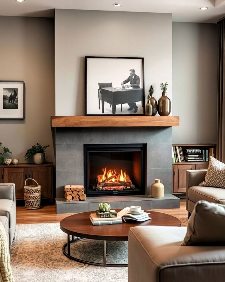 opt for a fireplace with a hidden storage compartment