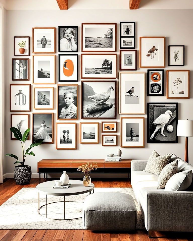 opt for a gallery wall of art and photos