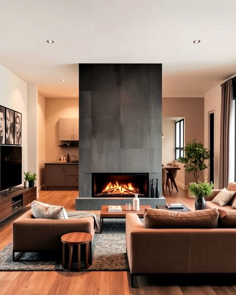 opt for a two sided fireplace