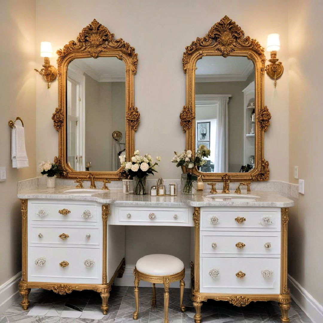 ornate vanity mirrors to add grandeur and elegance