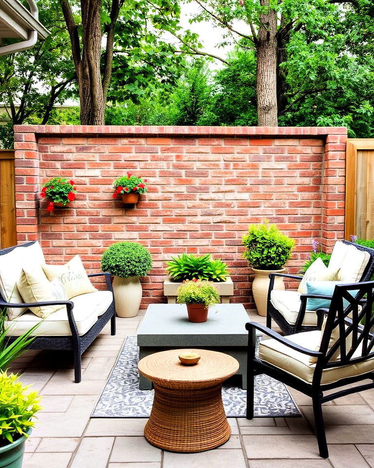 outdoor brick accent wall