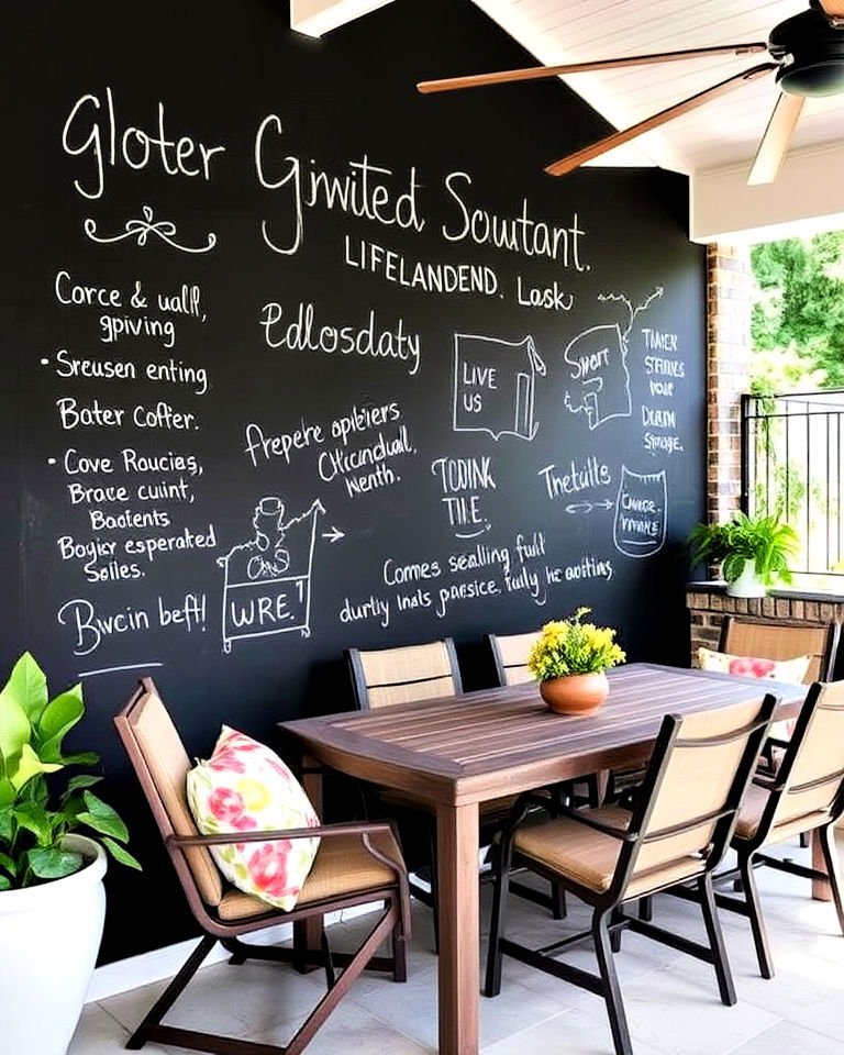 outdoor chalkboard wall