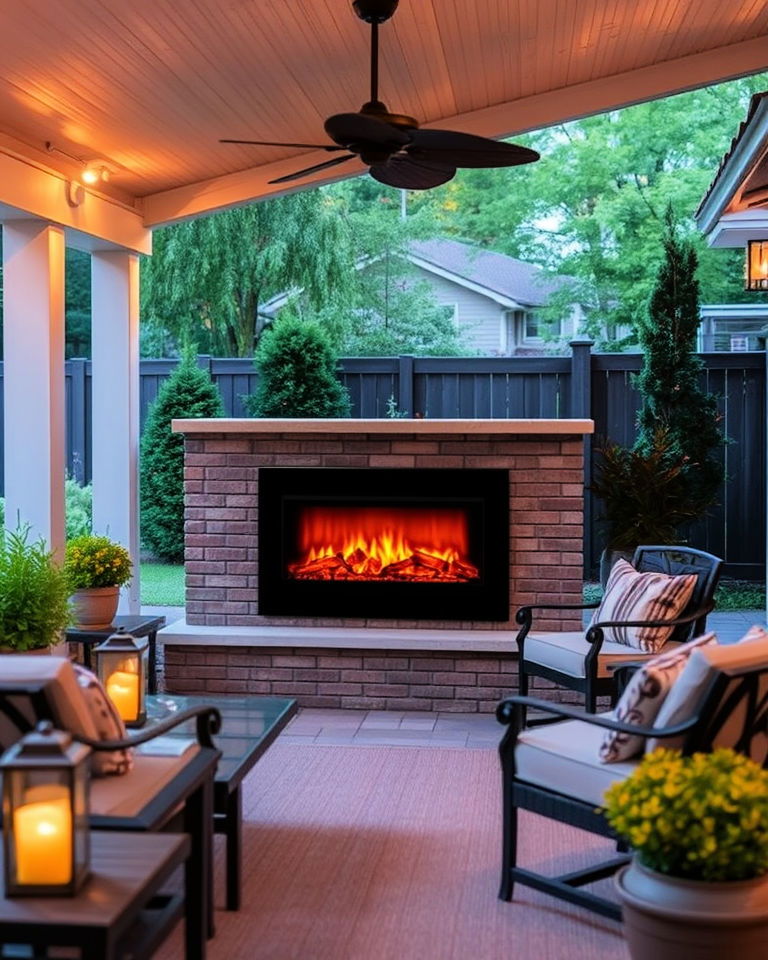 outdoor electric fireplace