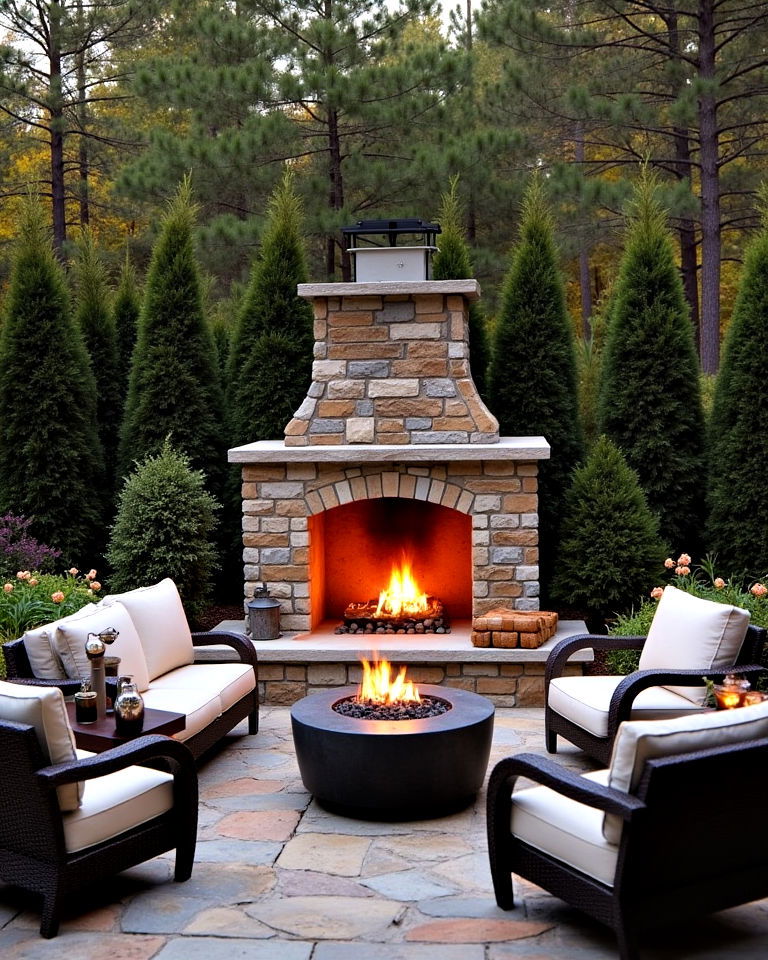 outdoor gas fireplace for patios