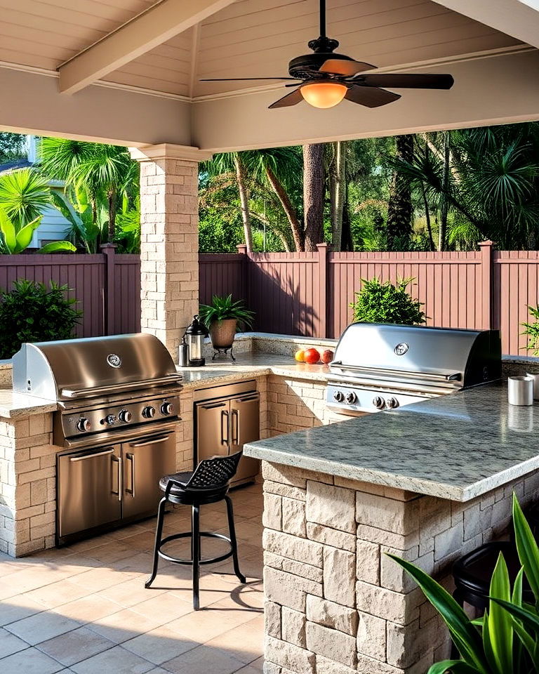 outdoor kitchen and grill area