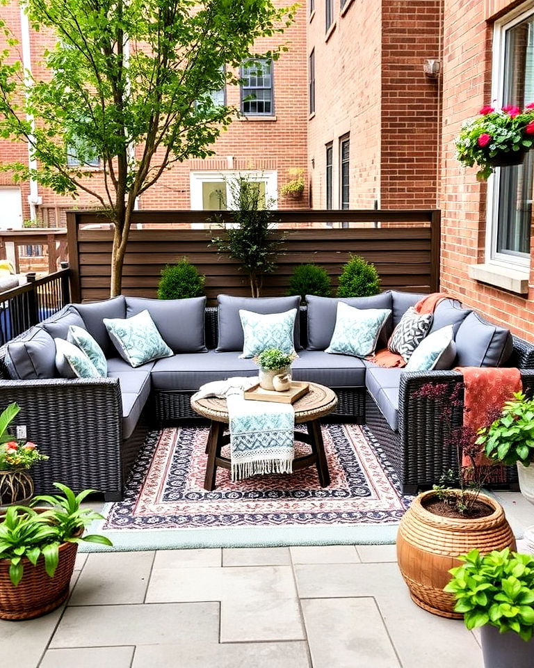 outdoor lounge with sectional sofa