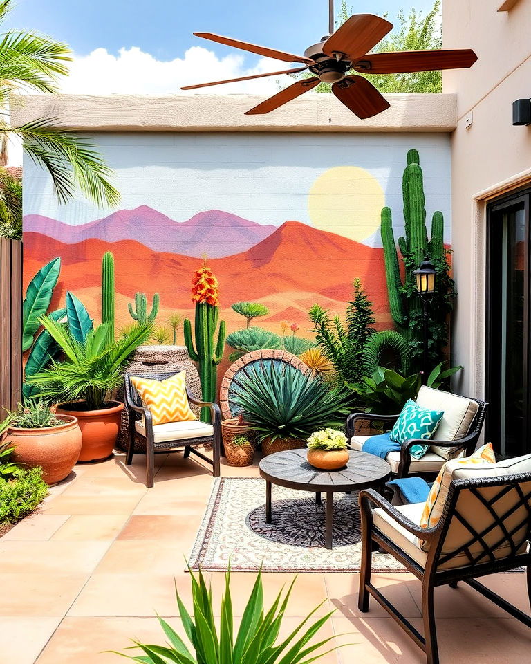 outdoor patio art murals