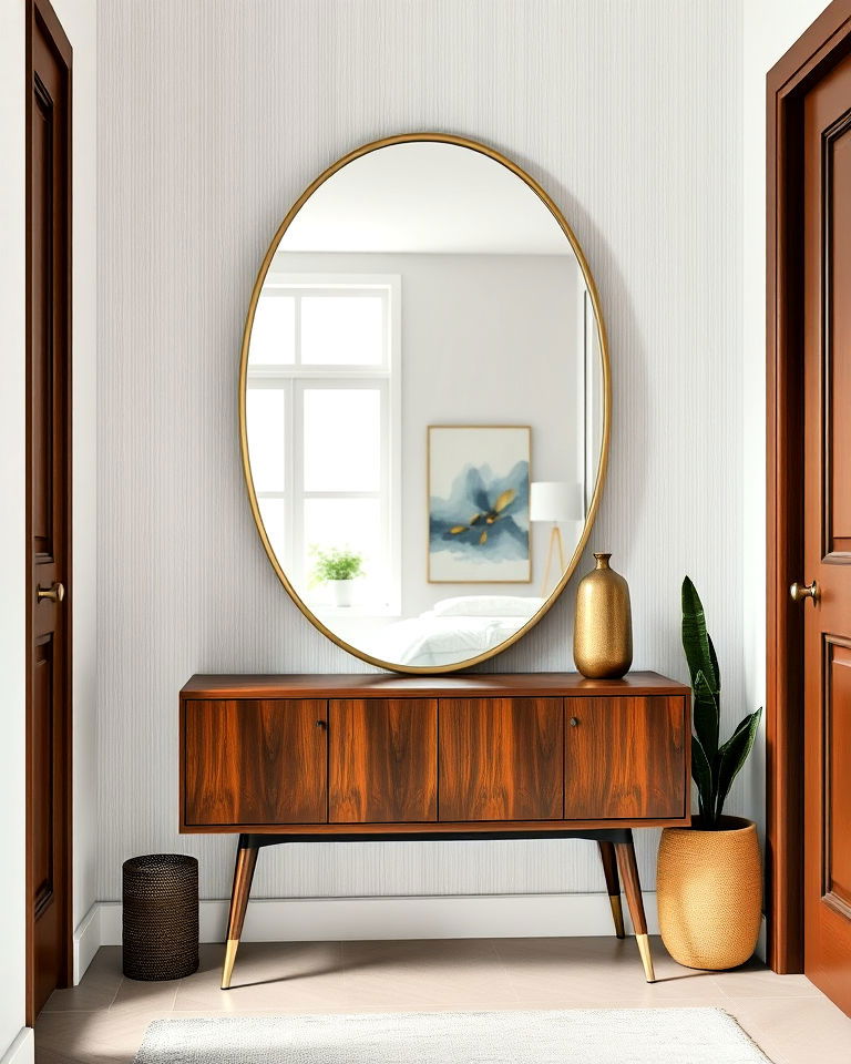 oval mirror for a retro touch