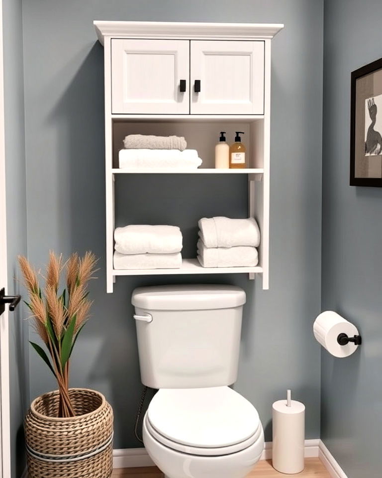 over the toilet storage