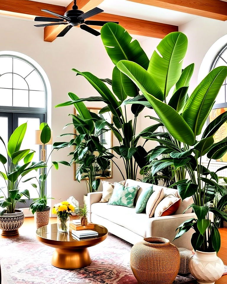 oversized plants for a lush environment