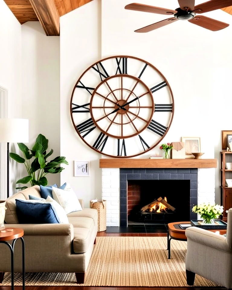 oversized wall clocks as statement pieces