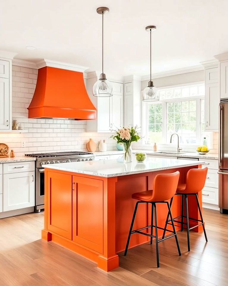 paint the kitchen island burnt orange