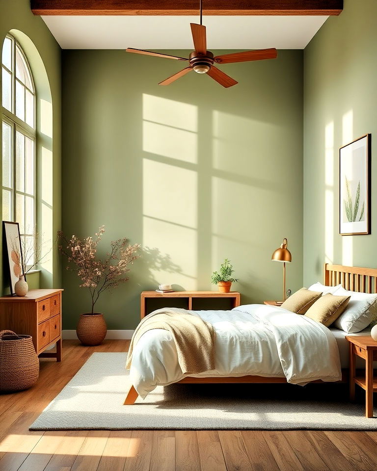 paint the walls olive green for a calming effect