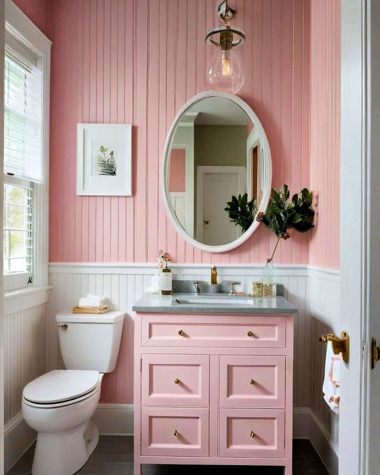 painted beadboard accent wall