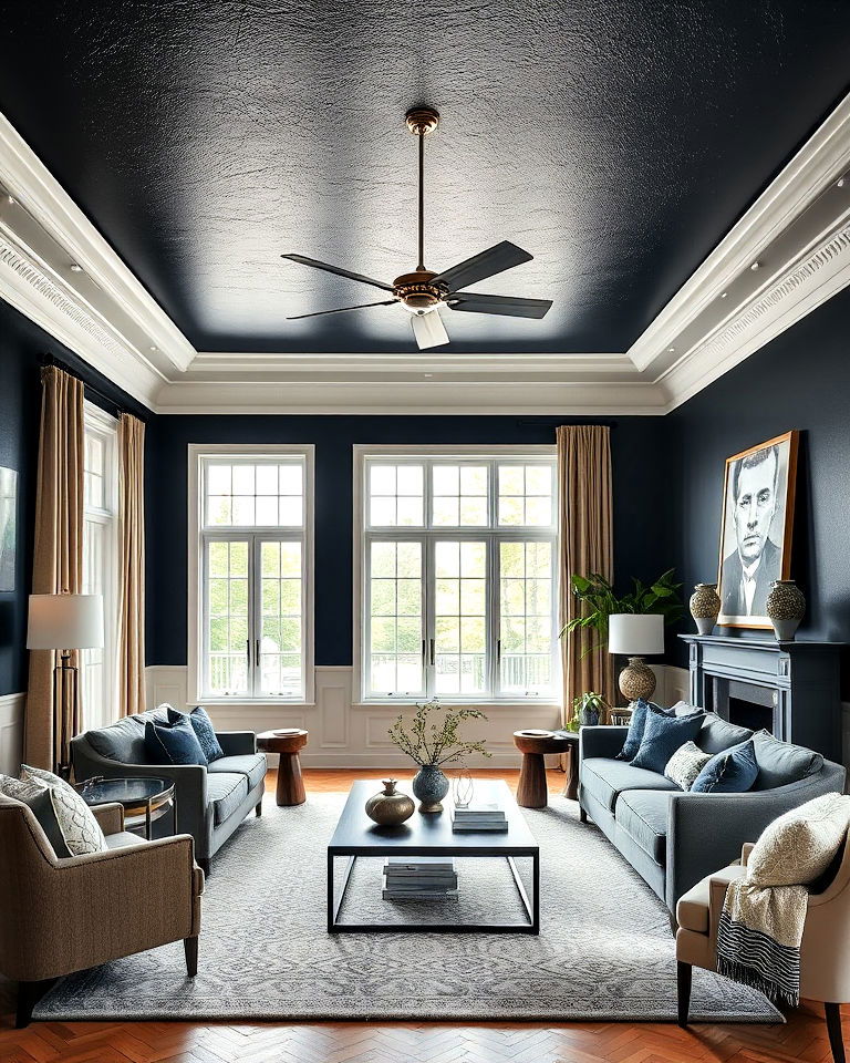 painted ceilings living room