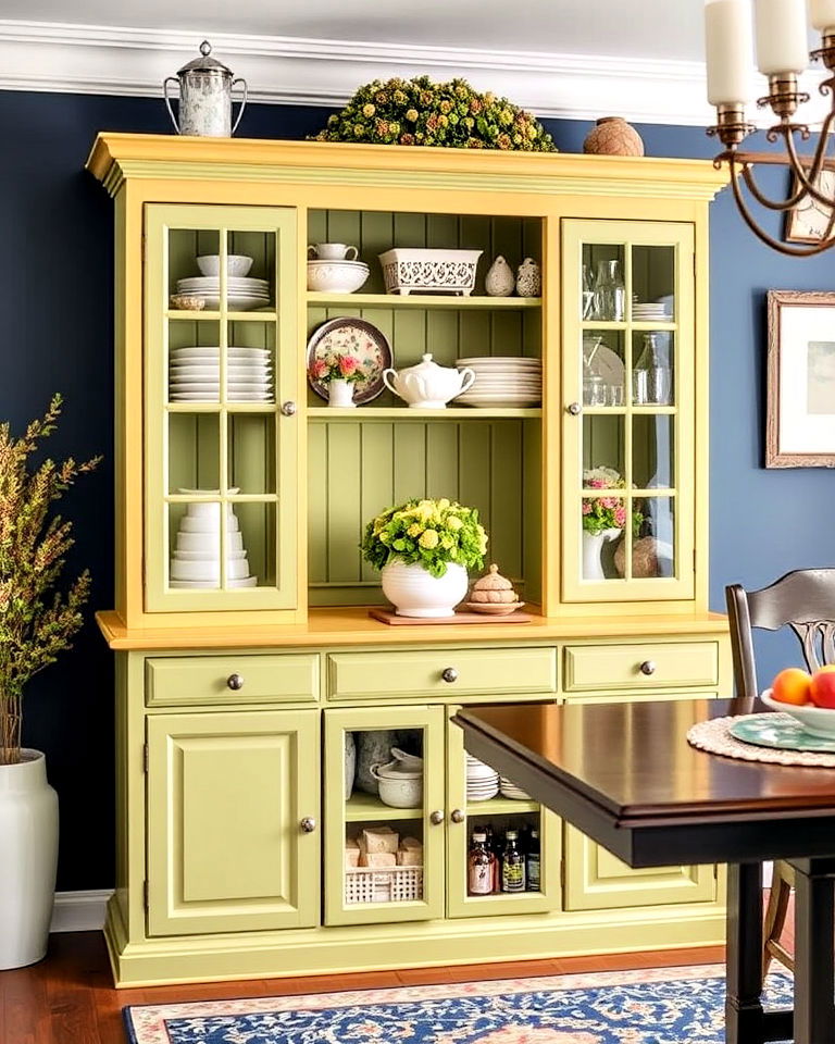 painted hutch for a pop of color to copy