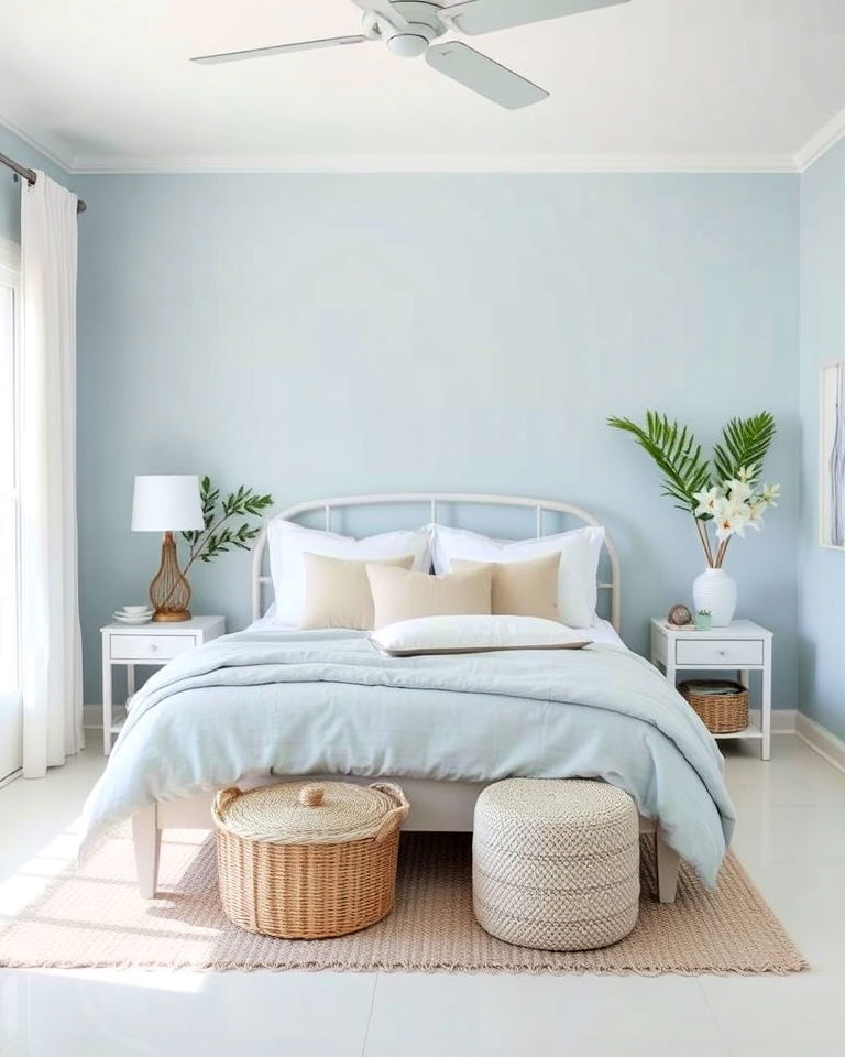 pale blue bedroom for a calming retreat
