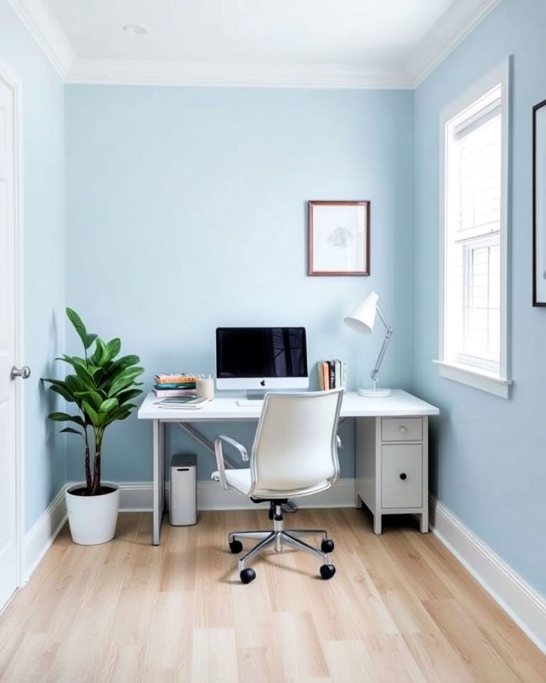 pale blue home office paint color