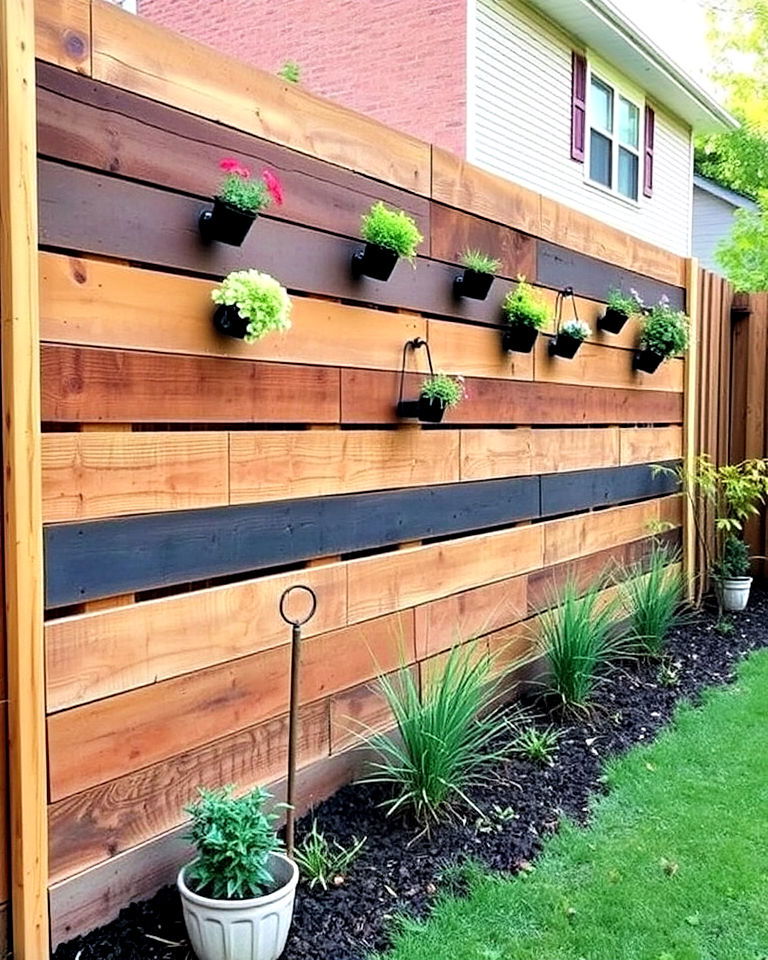 pallet wood retaining wall for rustic appeal