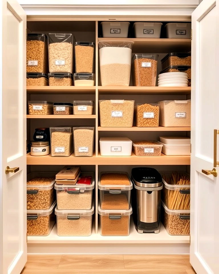 pantry with bulk bin storage