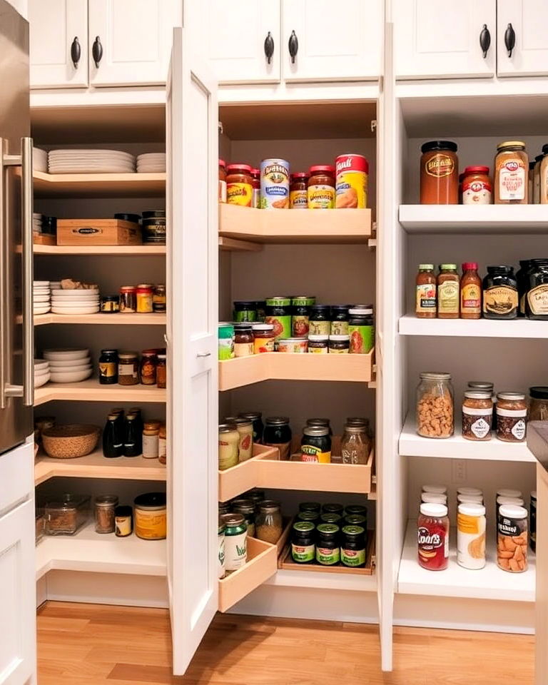 pantry with roll out trays