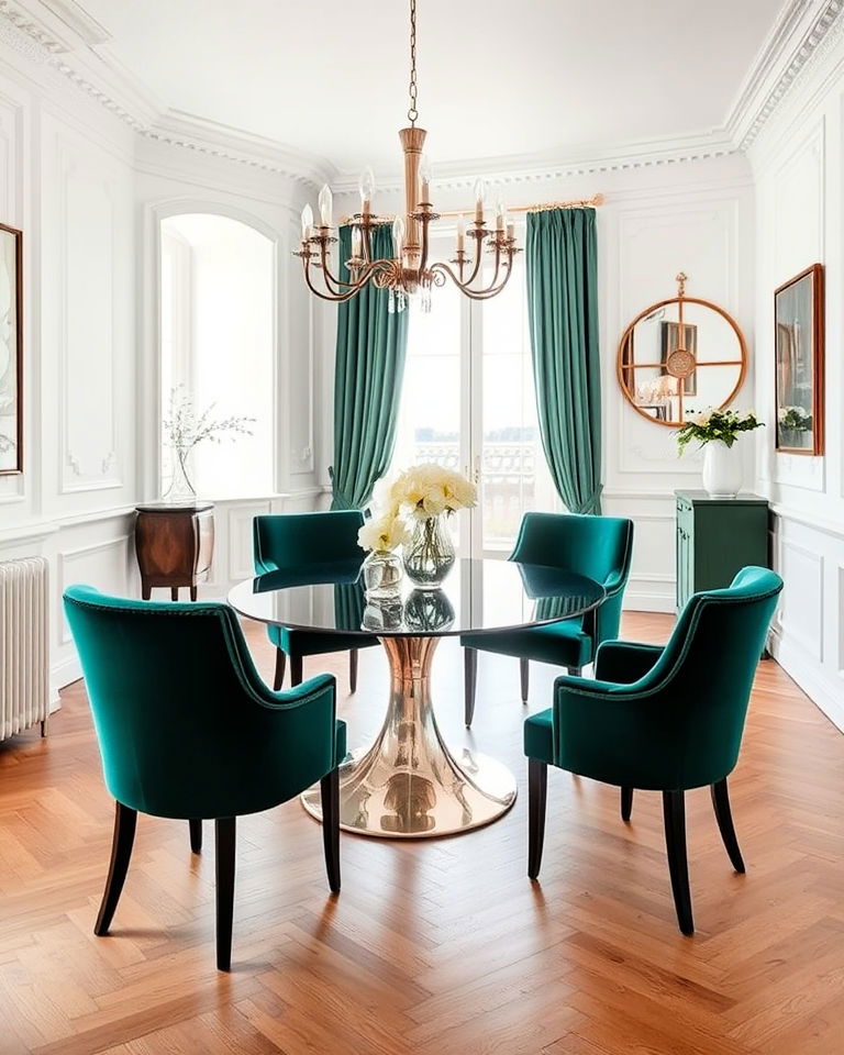 parisian velvet dining chairs