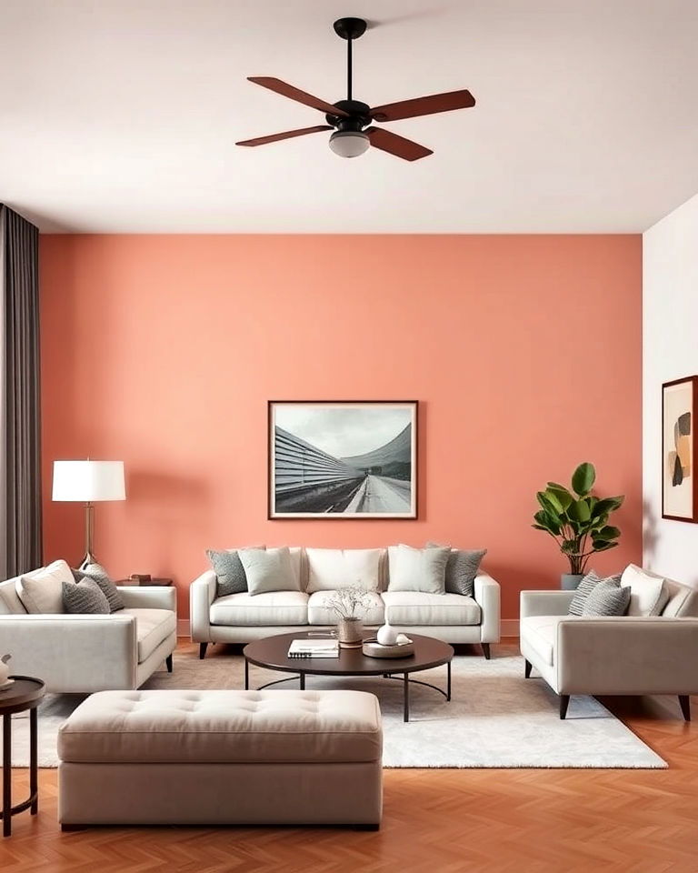 pastel accent wall living room