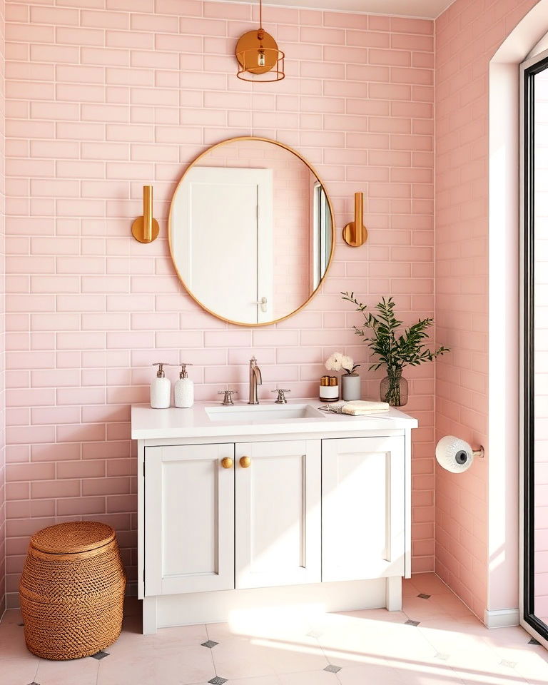 pastel colored tiles backsplash