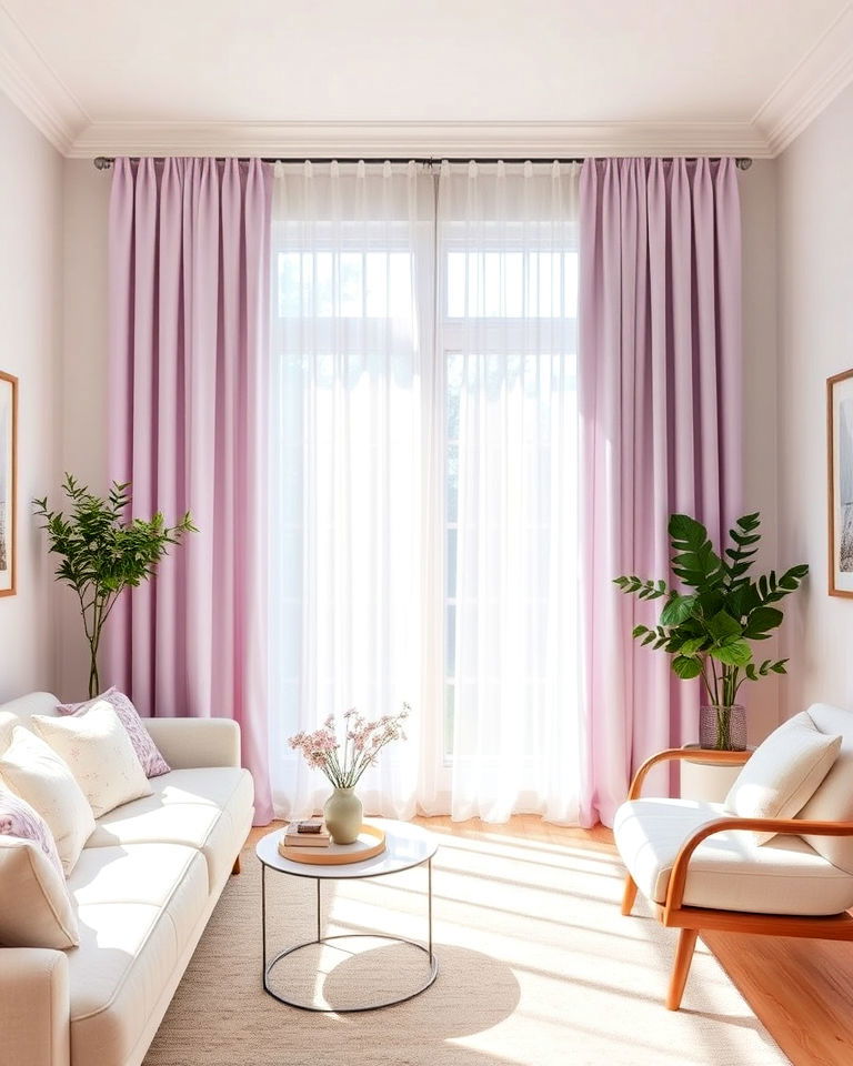 pastel curtains living room