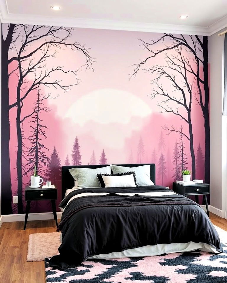 pastel goth wall murals for bedroom