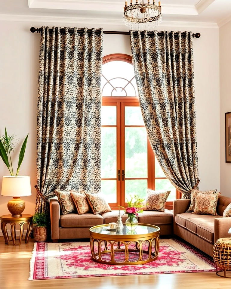 patterned curtains and drapes for living room