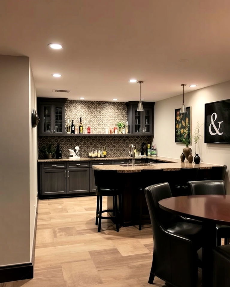 patterned tile accent wall