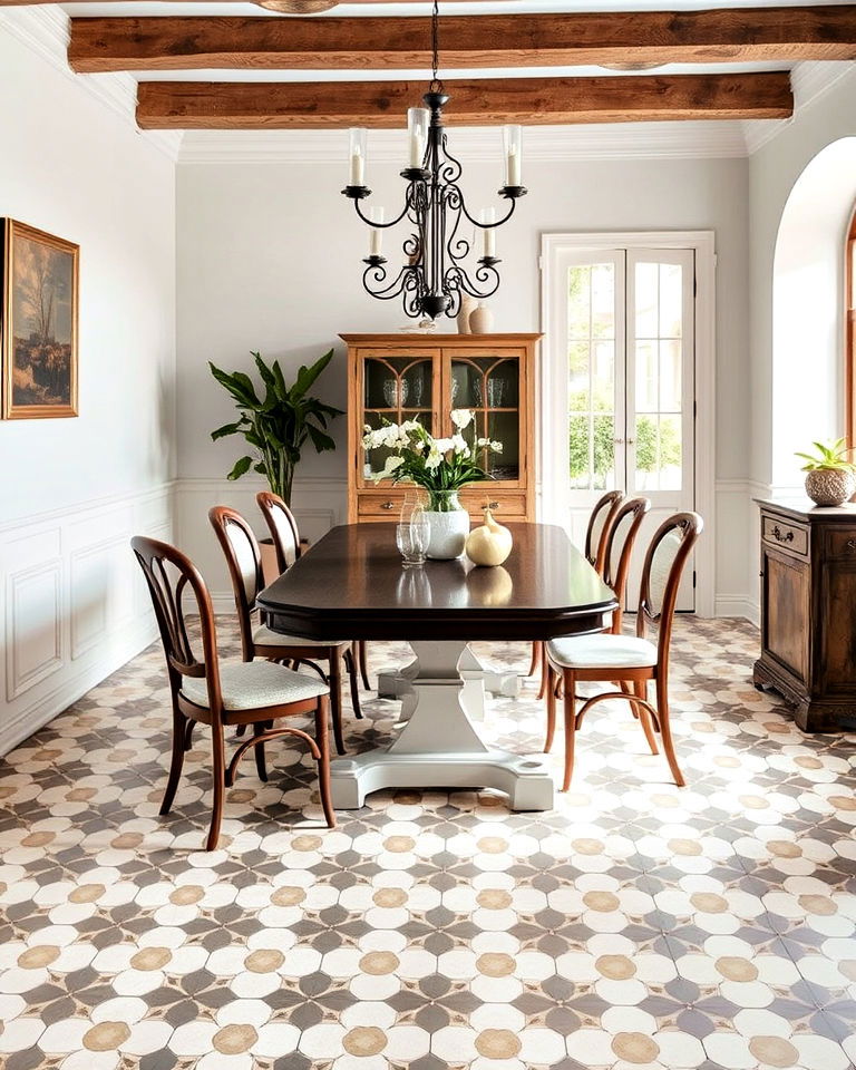 patterned tile floors for a french accent