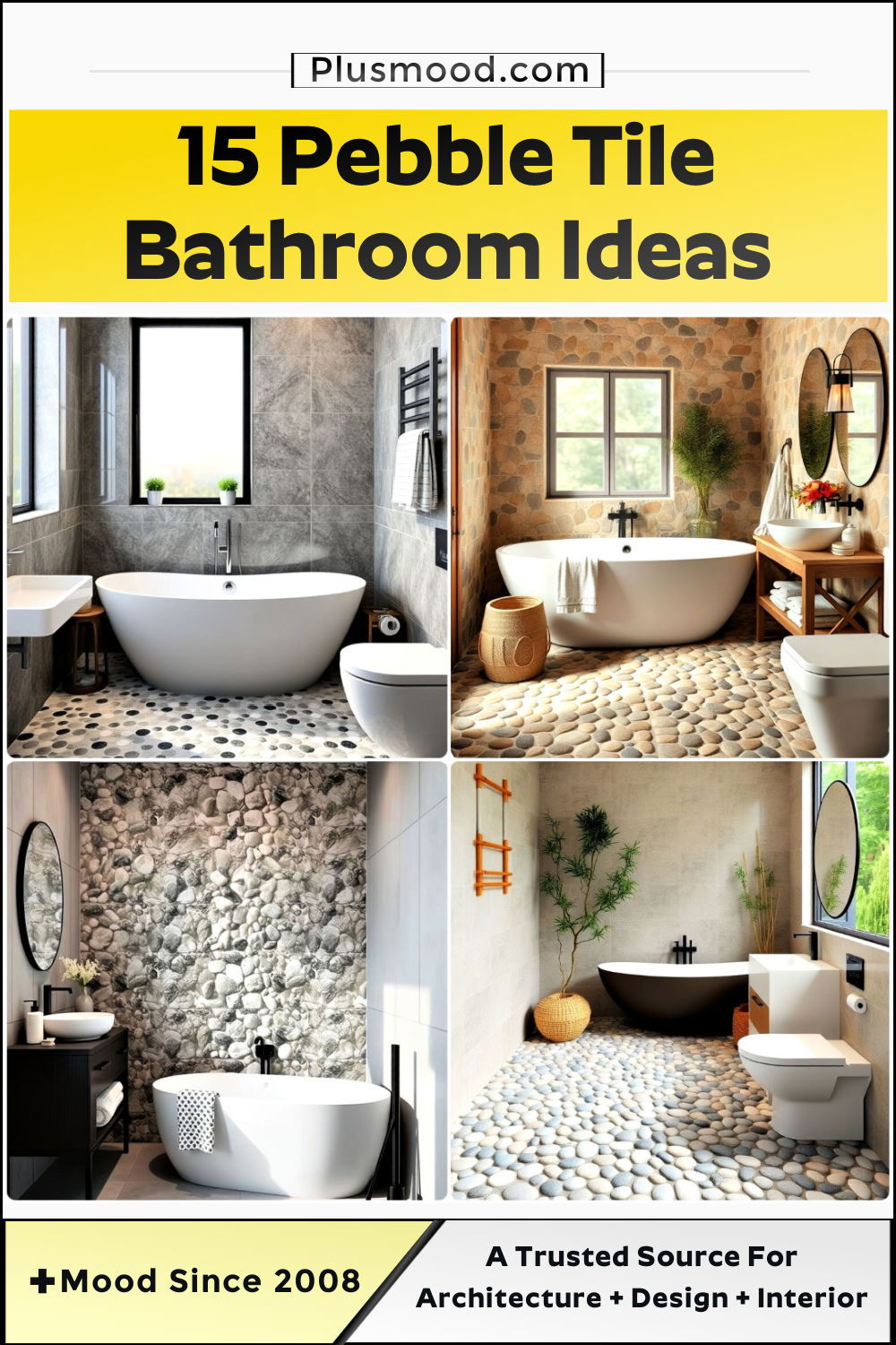 pebble tile bathroom ideas and inspiration