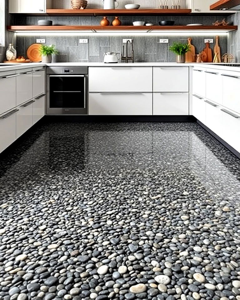 pebbled epoxy for unique texture
