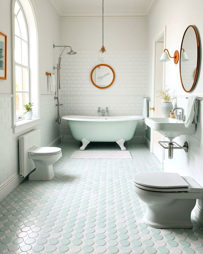 penny tile flooring for bathroom