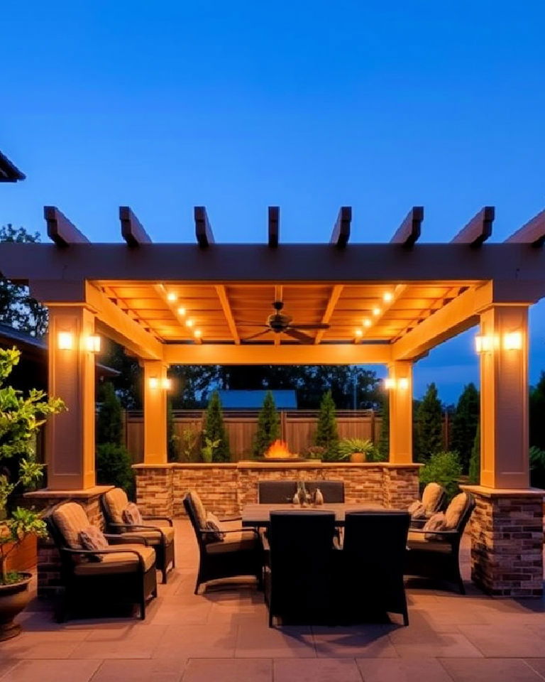 pergola with built in lighting