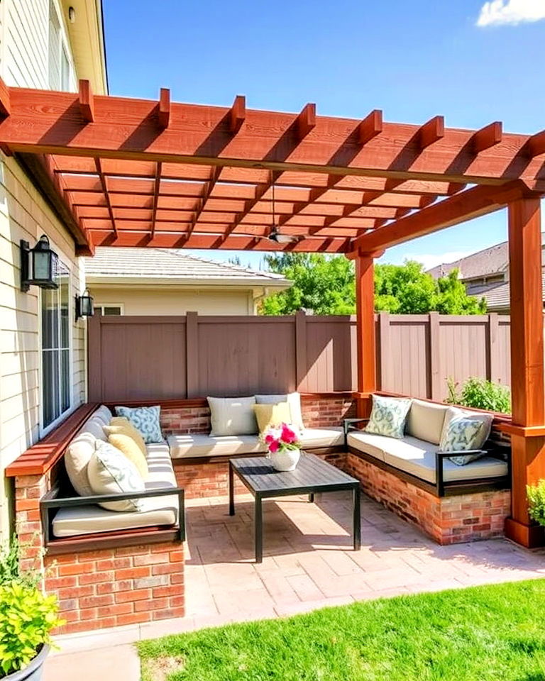 pergola with built in seating