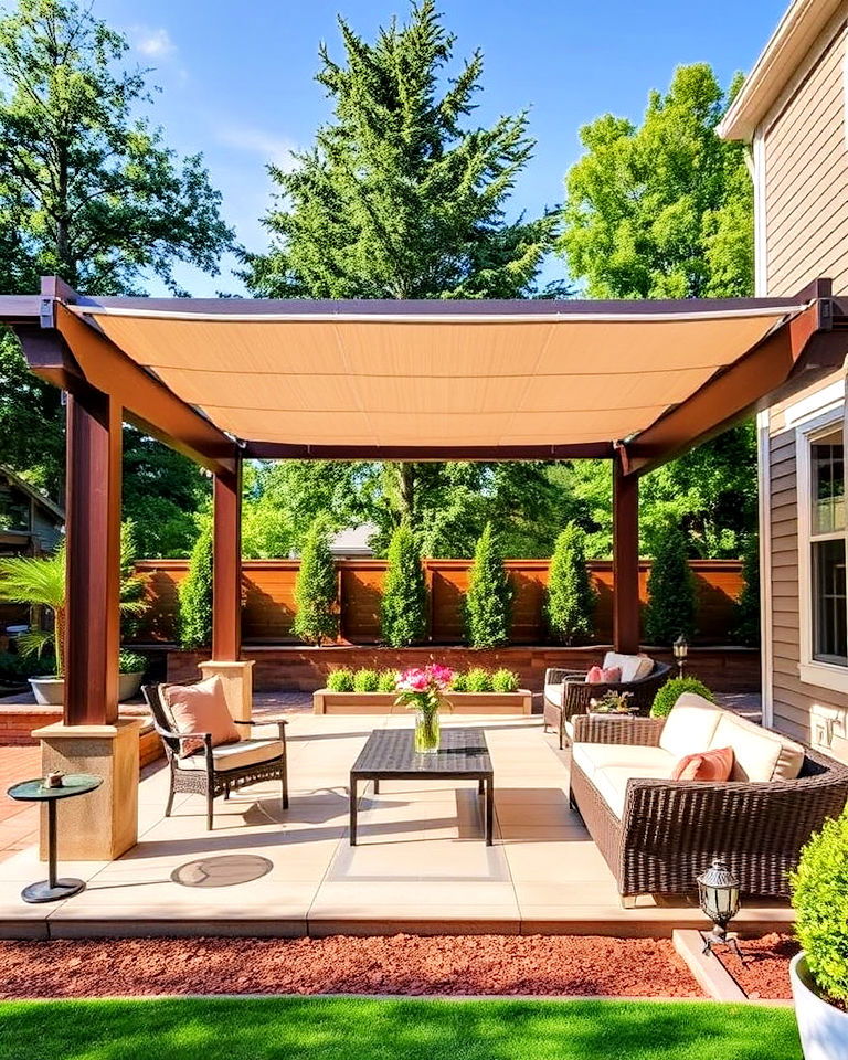 pergola with retractable canopy