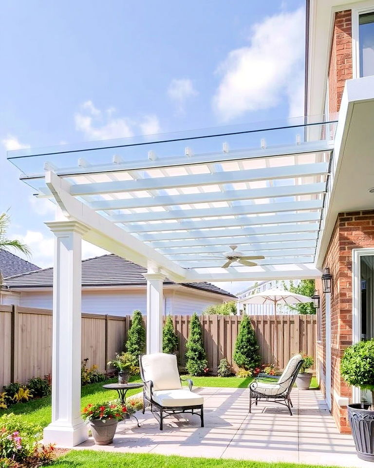pergola with roof panels