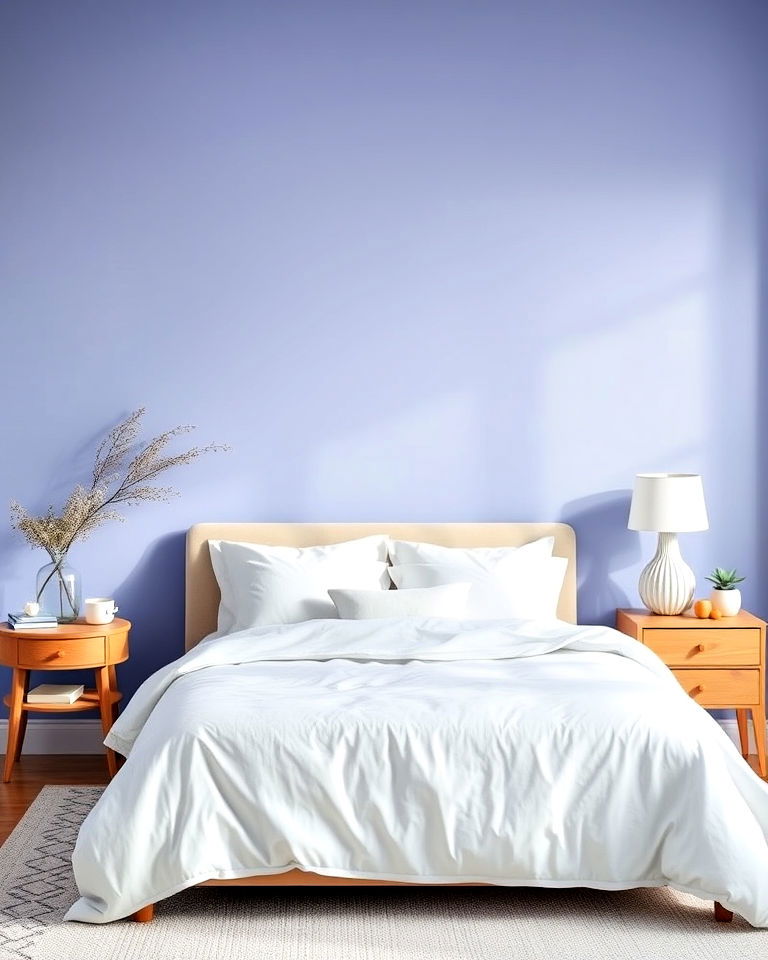 periwinkle accent wall for bedroom