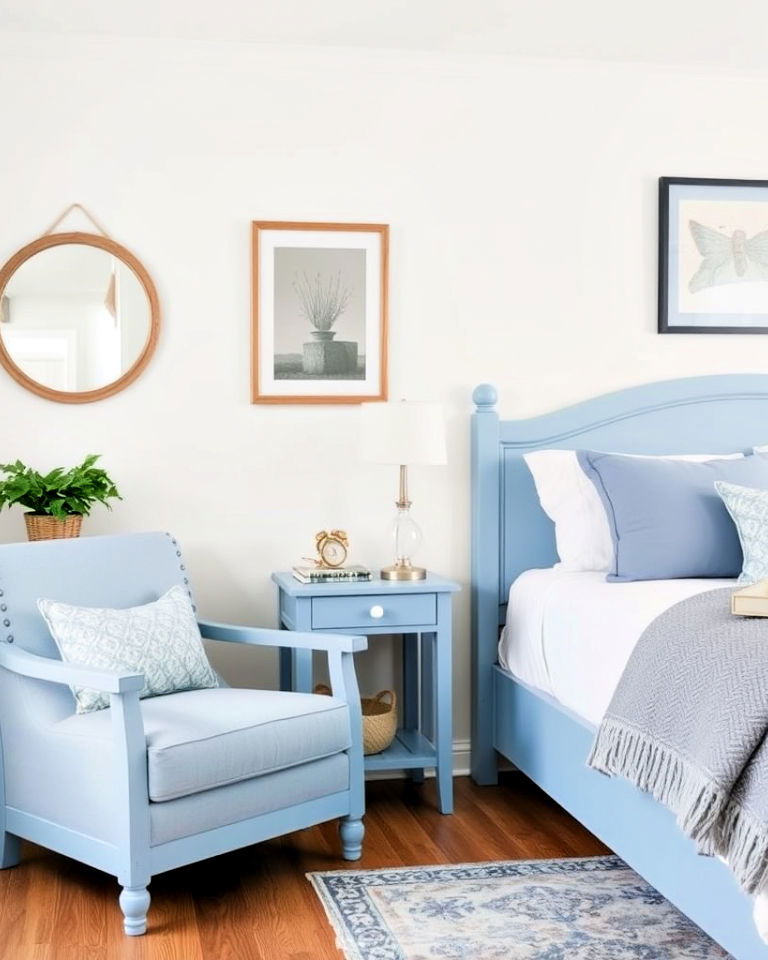 periwinkle bedroom furniture accents