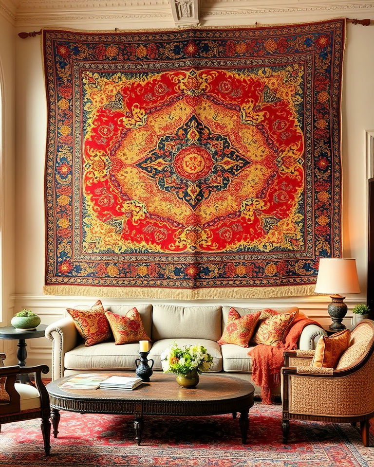 persian inspired wall tapestry